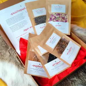 Räucherset Liebe mit Rose Lavendel Sandelholz Styrax und Myrrhe