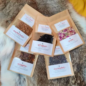 Einzelbeutel Räucherset Liebe mit Rose Lavendel Myrrhe Styrax Sandelholz