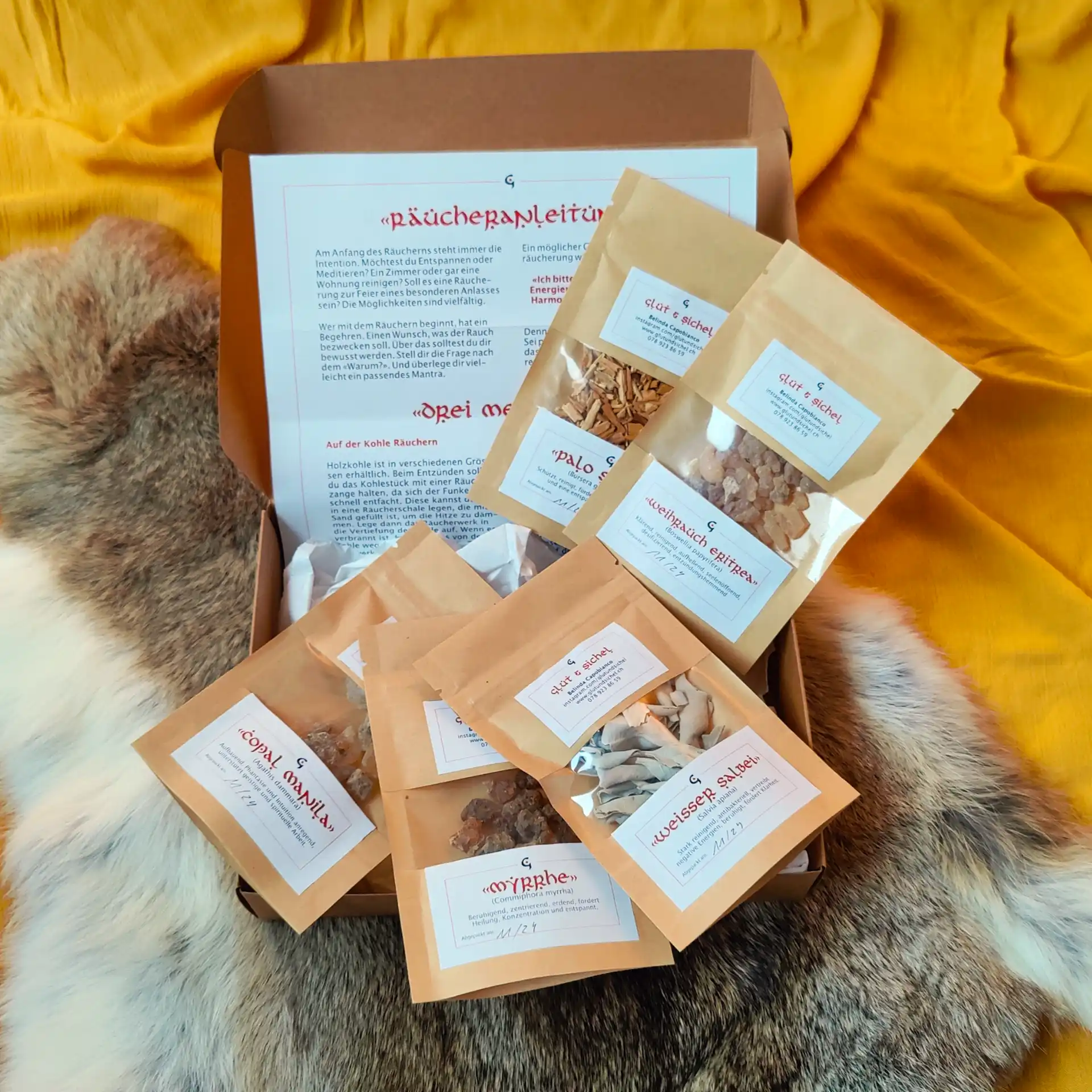 Räucherset Klärung mit fünf Räucherstoffen und Anleitung